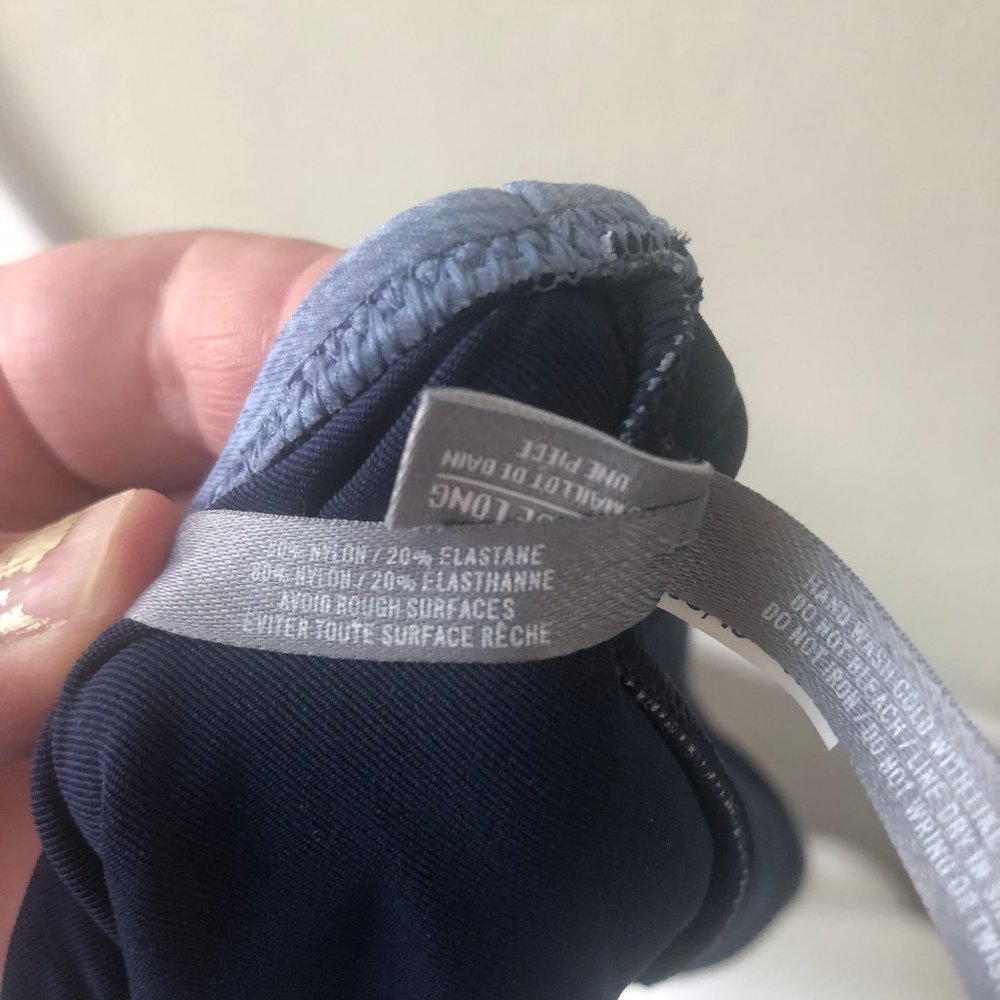 NEW Aerie One Piece Swimming Suit Halter DenimLook - Picture 3 of 5